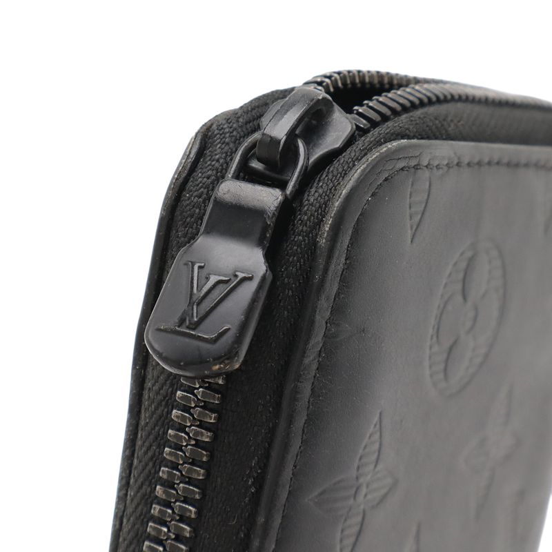 Louis Vuitton Monogram Shadow Zippy Wallet Vertical Round Zipper Long Wallet