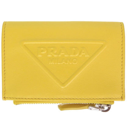 Prada Leather Yellow Coin Case Wallet Yellow 1325 Prada