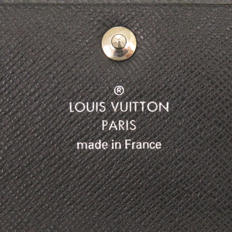 Louis Vuitton Portomone Sergei Taiga M32562 Ardoise Coin Case Bifold Wallet LV