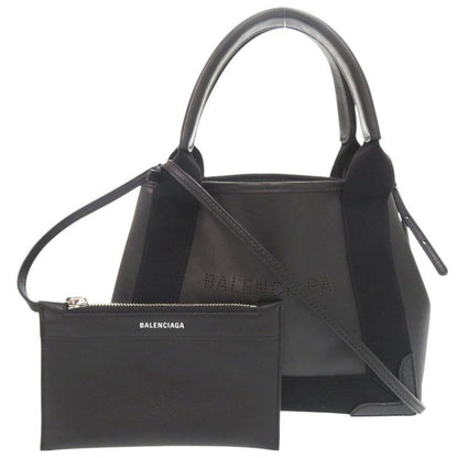Balenciaga Navy Cabas XS Leather Black 2way Handbag Shoulder Bag Black 1294