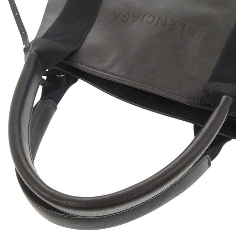 Balenciaga Navy Cabas XS Leather Black 2way Handbag Shoulder Bag Black 1294