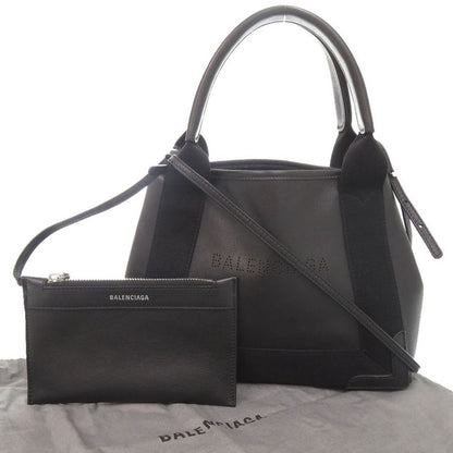 Balenciaga Navy Cabas XS Leather Black 2way Handbag Shoulder Bag Black 1294