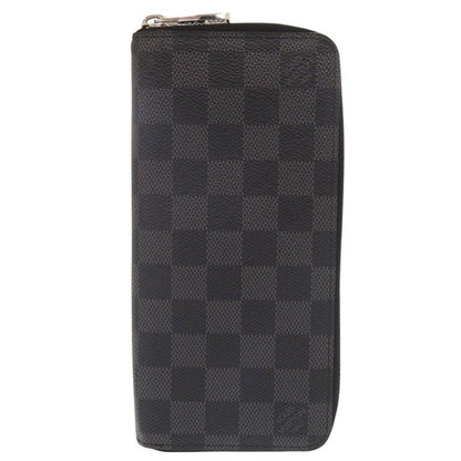 Louis Vuitton Zippy Wallet Vertical Damier Graphite N63095 Black Round Zipper