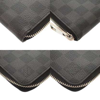 Louis Vuitton Zippy Wallet Vertical Damier Graphite N63095 Black Round Zipper
