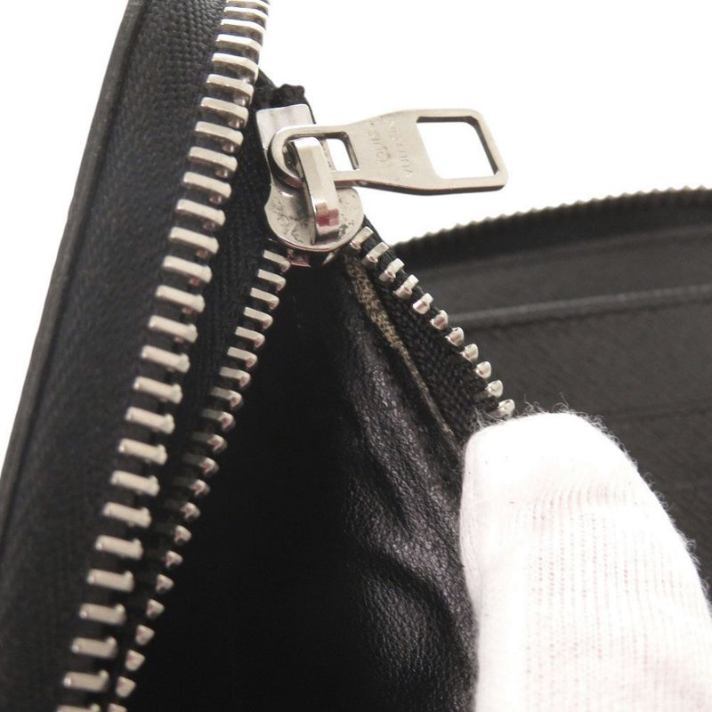 Louis Vuitton Zippy Wallet Vertical Damier Graphite N63095 Black Round Zipper