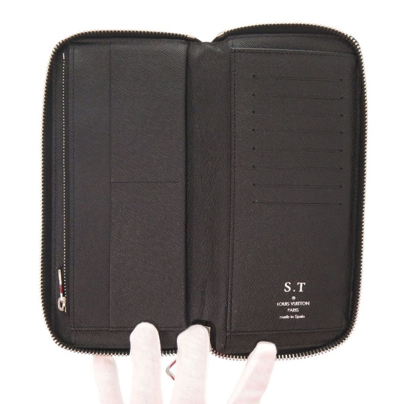 Louis Vuitton Zippy Wallet Vertical Damier Graphite N63095 Black Round Zipper