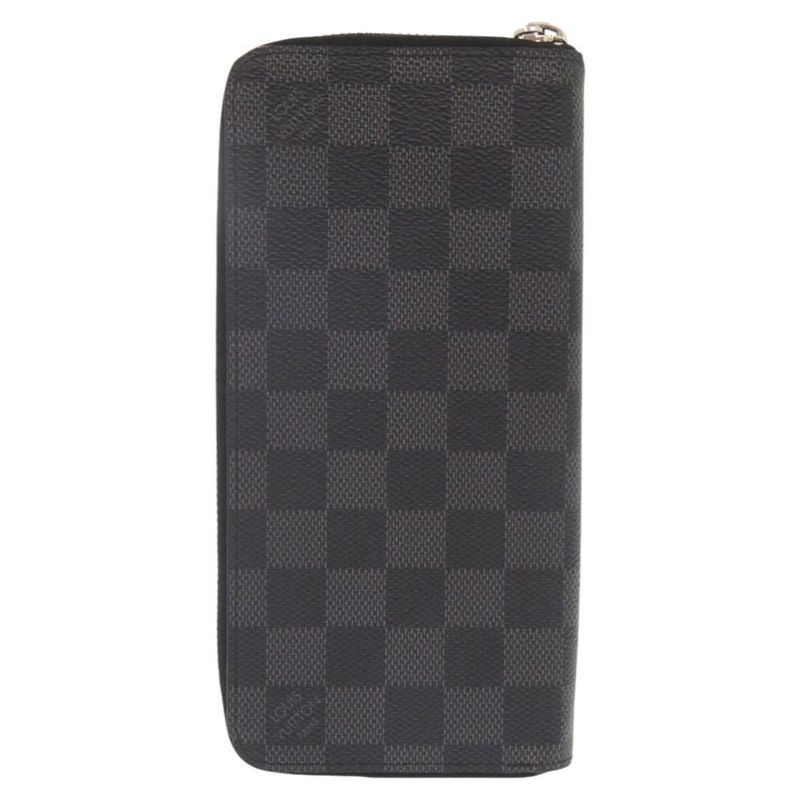Louis Vuitton Zippy Wallet Vertical Damier Graphite N63095 Black Round Zipper
