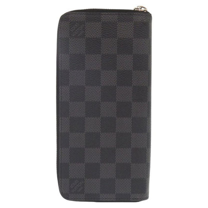 Louis Vuitton Zippy Wallet Vertical Damier Graphite N63095 Black Round Zipper