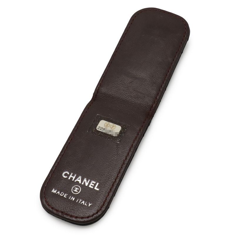 Chanel Matelasse Coco Mark Money Clip Billfold Bill Clip Lambskin Leather Black