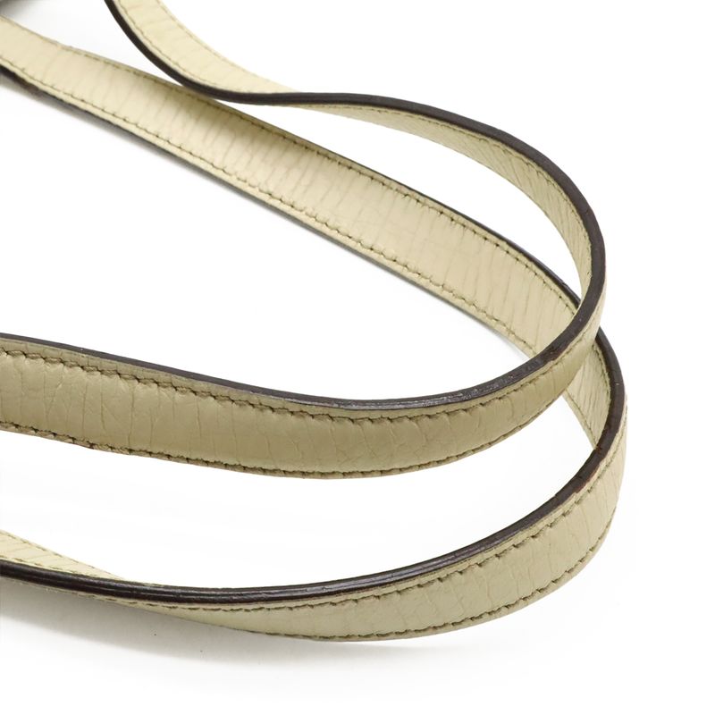 Gucci GG Canvas Sherry Line Tote Bag Shoulder Bag Leather Beige Ivory With