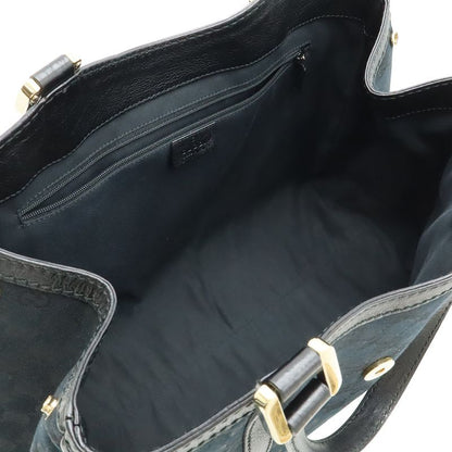 Gucci GG Canvas Sherry Line Tote Shoulder Bag Leather Black Green Red Gold