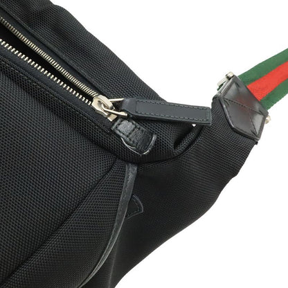 Gucci Sherry Line Body Bag Shoulder Bag Crossbody Nylon Canvas Leather Black