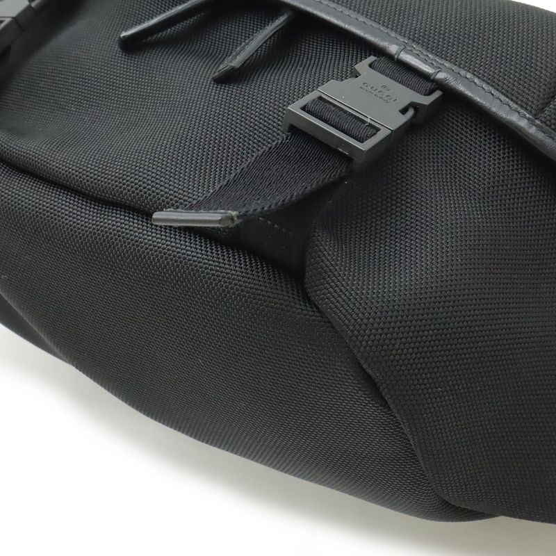 Gucci Sherry Line Body Bag Shoulder Bag Crossbody Nylon Canvas Leather Black