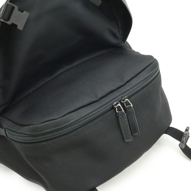 Gucci Sherry Line Body Bag Shoulder Bag Crossbody Nylon Canvas Leather Black