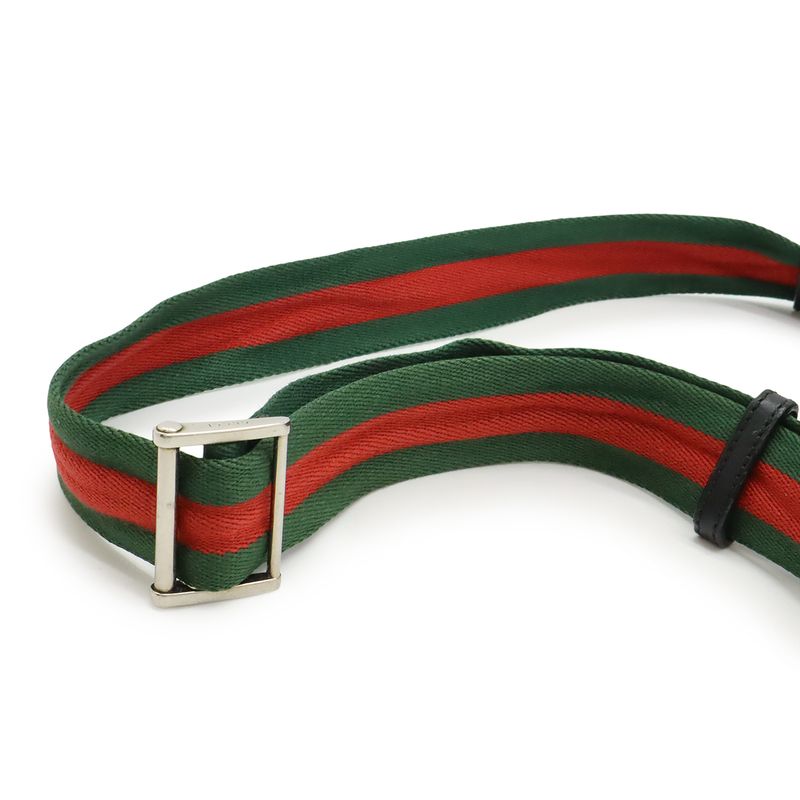 Gucci Sherry Line Body Bag Shoulder Bag Crossbody Nylon Canvas Leather Black