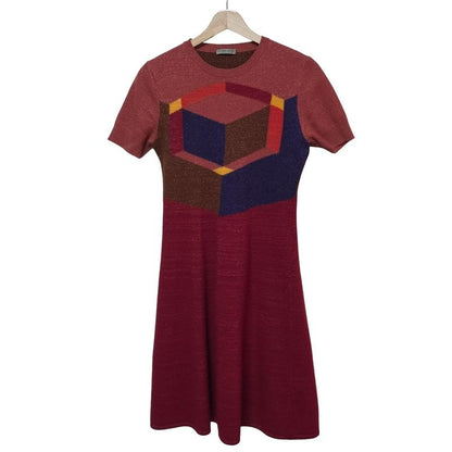 Bottega Veneta Dress Size 40 M Women - Red X Orange X Multi Crew Neck Short