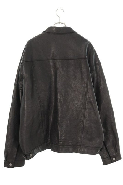 Balenciaga 697776 Tms03 Boxy Tracker Leather Jacket Men's S