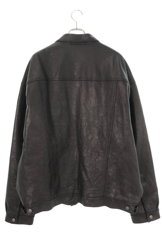 Balenciaga 697776 Tms03 Boxy Tracker Leather Jacket Men's S