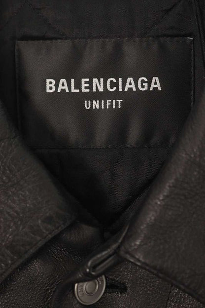 Balenciaga 697776 Tms03 Boxy Tracker Leather Jacket Men's S