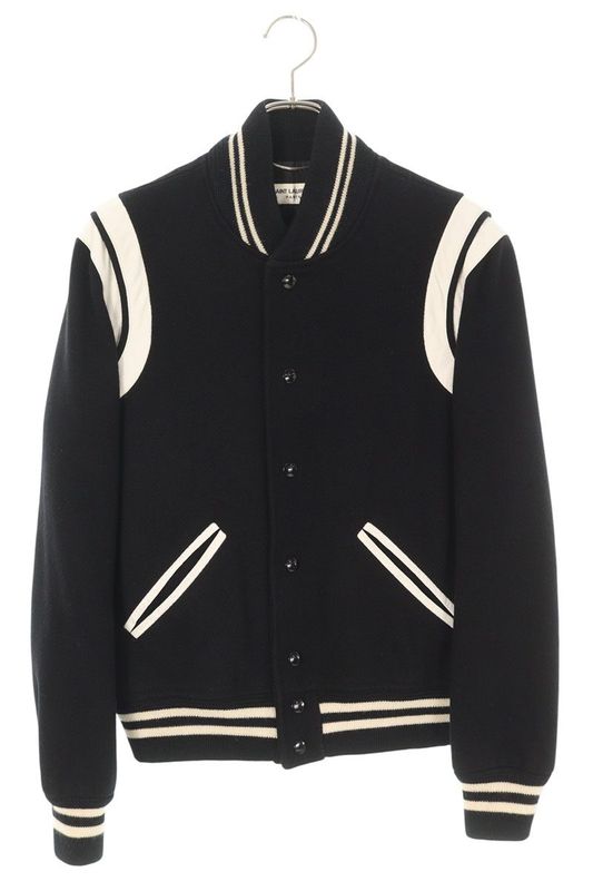 Saint Laurent Paris Teddy 354718 Yyl80 Leather Trim Stajan Blouson Men's 44