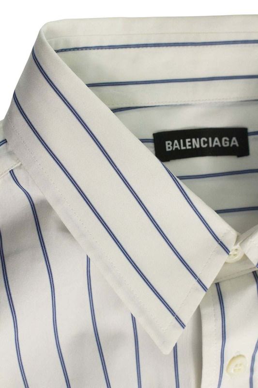 Balenciaga 534326 Tbm13 Striped Long Sleeve Shirt Men 37