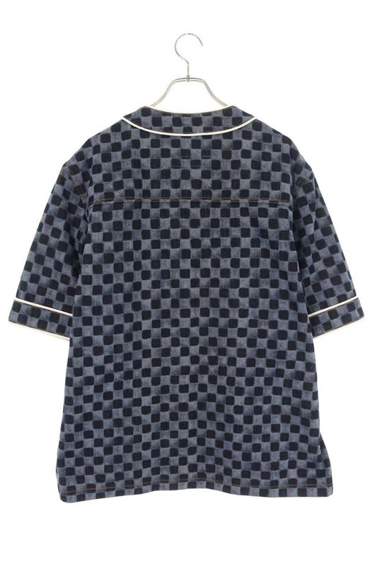 Louis Vuitton Rm252m JEE Hts81w Mini Damier Lazer Denim Short Sleeve Shirt