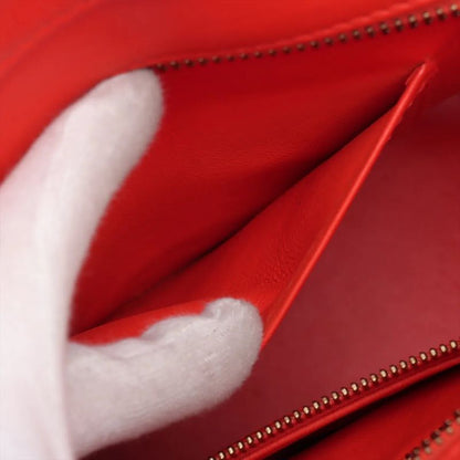 Celine Luggage Mini Shopper Red Leather Handbag Tote Genuine Leather Women MMM