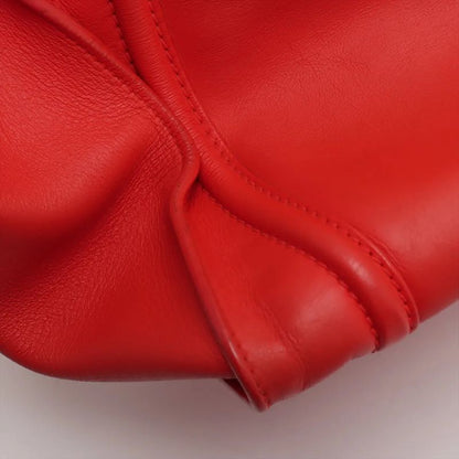 Celine Luggage Mini Shopper Red Leather Handbag Tote Genuine Leather Women MMM