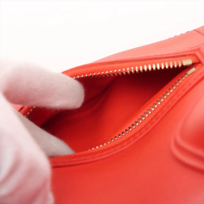 Celine Luggage Mini Shopper Red Leather Handbag Tote Genuine Leather Women MMM