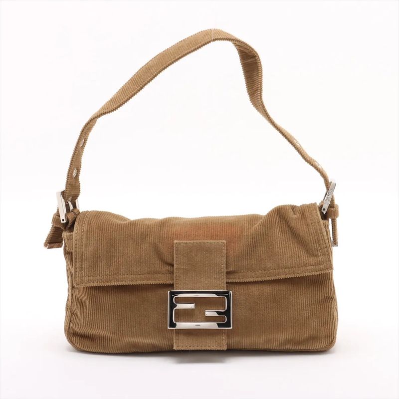 Fendi Mamma Bucket Corduroy One Shoulder Bag Shoulder Hand Brown Women's MMM