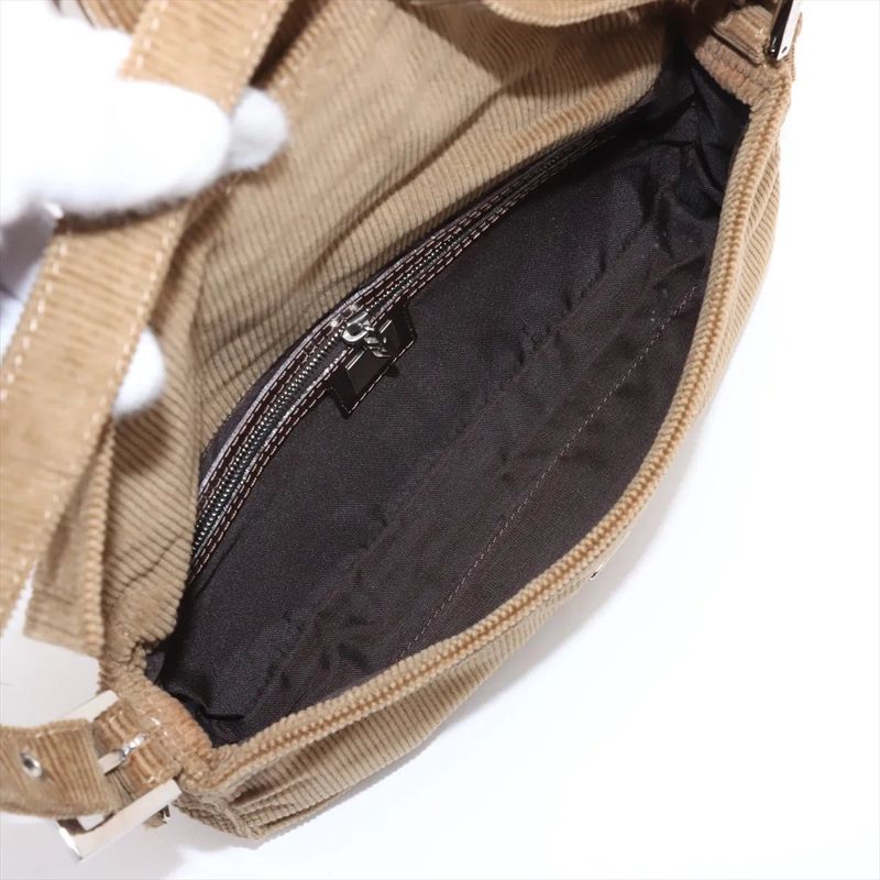 Fendi Mamma Bucket Corduroy One Shoulder Bag Shoulder Hand Brown Women's MMM