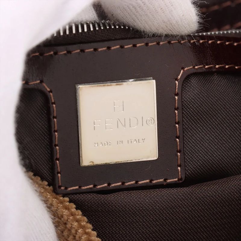 Fendi Mamma Bucket Corduroy One Shoulder Bag Shoulder Hand Brown Women's MMM