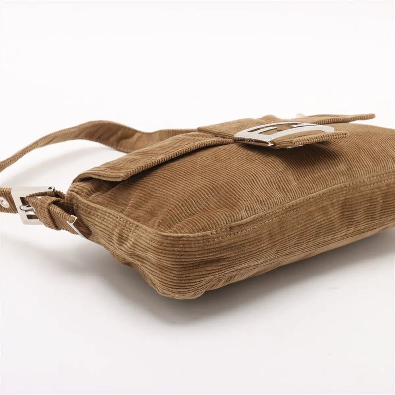 Fendi Mamma Bucket Corduroy One Shoulder Bag Shoulder Hand Brown Women's MMM