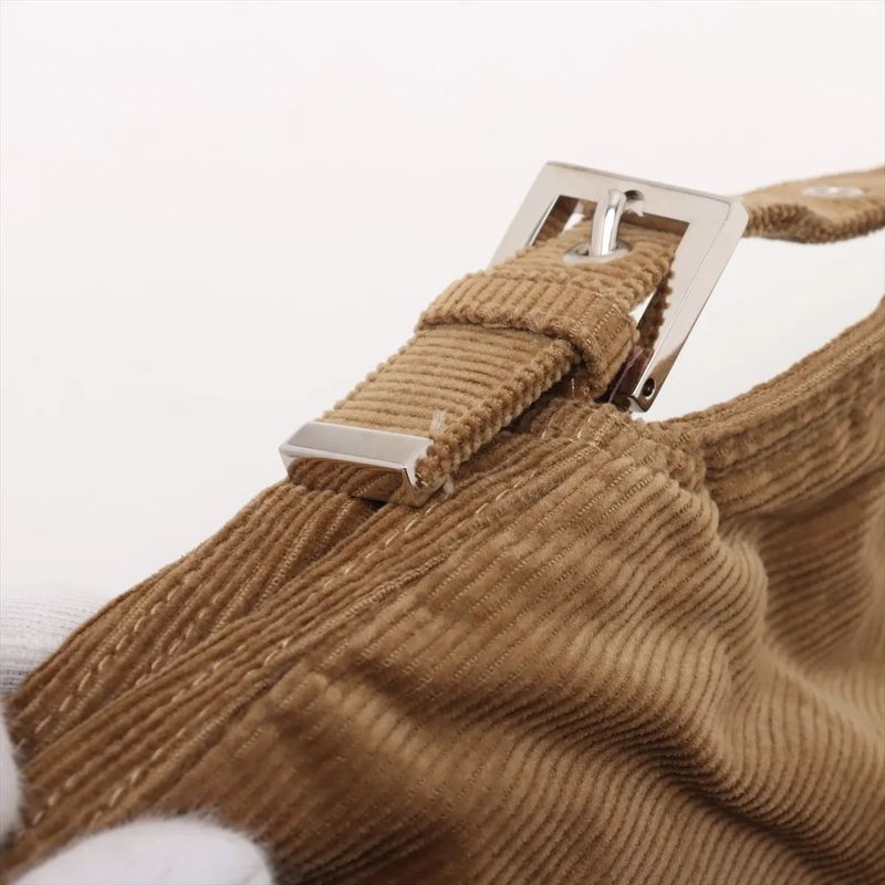 Fendi Mamma Bucket Corduroy One Shoulder Bag Shoulder Hand Brown Women's MMM