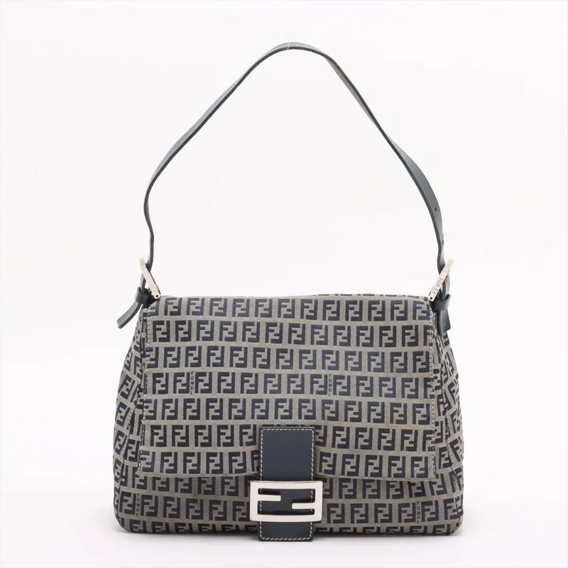 Fendi Zucchino Mamma Bucket Leather One Shoulder Bag Shoulder Hand Genuine