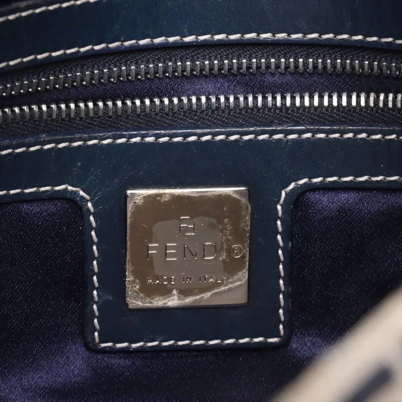 Fendi Zucchino Mamma Bucket Leather One Shoulder Bag Shoulder Hand Genuine