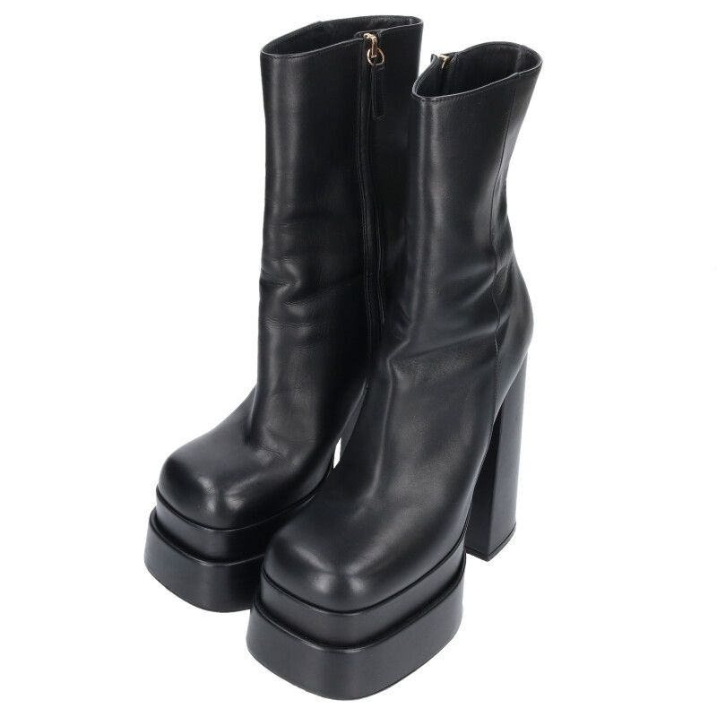 Versace Leather Heeled Boots Women's 37.5