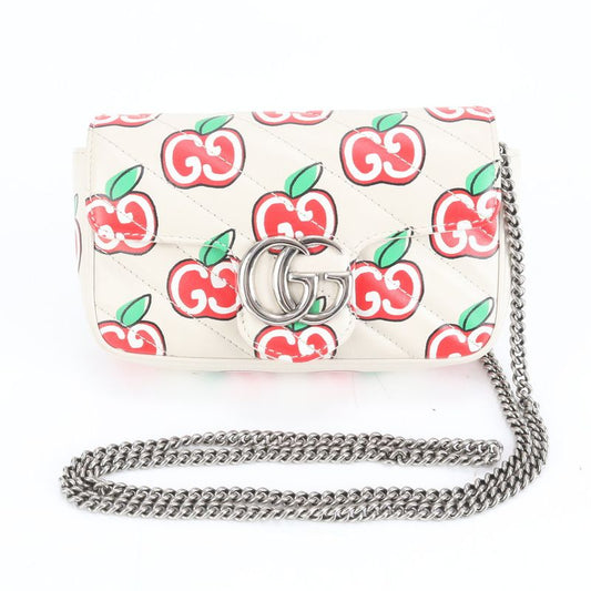 Polar Gucci GG Marmont Apple Chain Shoulder 476433 Leather Bag Crossbody Women