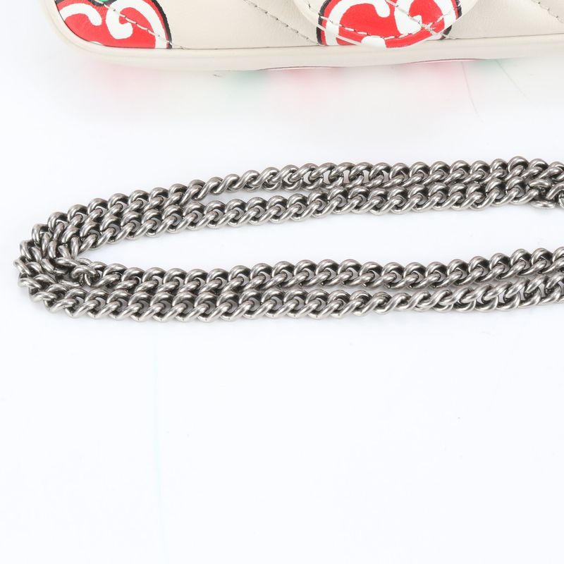 Polar Gucci GG Marmont Apple Chain Shoulder 476433 Leather Bag Crossbody Women