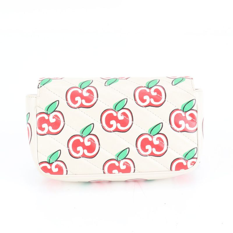 Polar Gucci GG Marmont Apple Chain Shoulder 476433 Leather Bag Crossbody Women