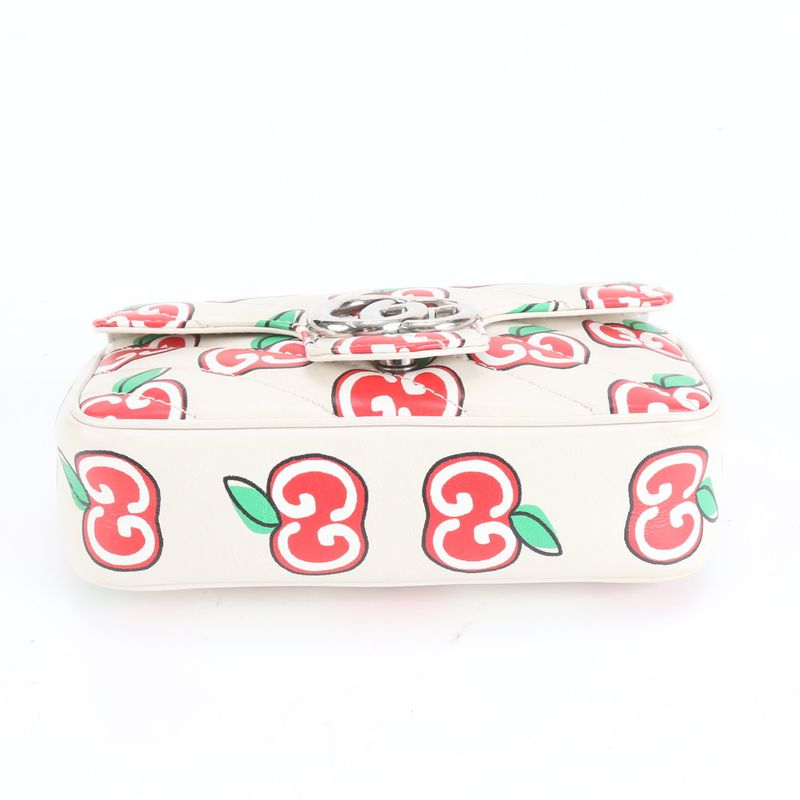 Polar Gucci GG Marmont Apple Chain Shoulder 476433 Leather Bag Crossbody Women