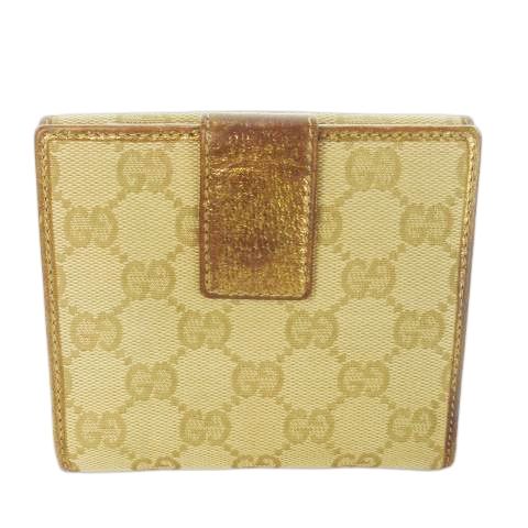Gucci Princi Fold Wallet With Change Pocket GG Canvas Leather GG Logo Monogram