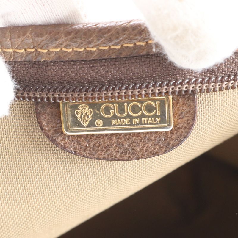 Polar Gucci GG Supreme Sherry Line Leather Tote Bag Shoulder Business Commuter