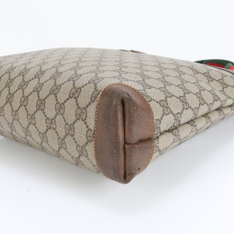 Polar Gucci GG Supreme Sherry Line Leather Tote Bag Shoulder Business Commuter