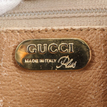 Old Gucci GG Plus Leather Second Bag Clutch Pouch Commuter Business Brown Men's
