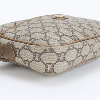 Old Gucci GG Plus Leather Second Bag Clutch Pouch Commuter Business Brown Men's