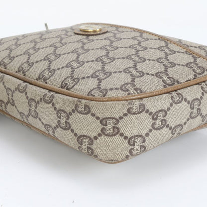 Old Gucci GG Plus Leather Second Bag Clutch Pouch Commuter Business Brown Men's