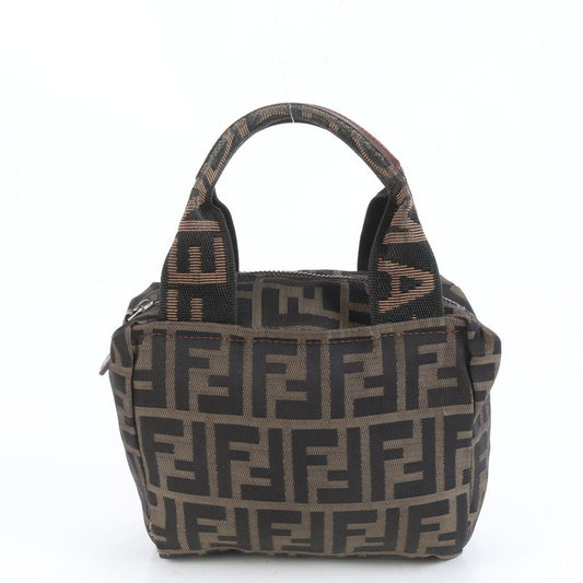 Polar Fendi Zucca Leather Nylon Handbag Brown Women's CEM Dc1-5