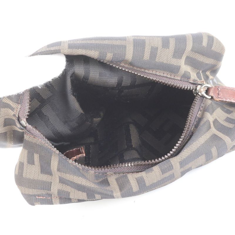 Polar Fendi Zucca Leather Nylon Handbag Brown Women's CEM Dc1-5