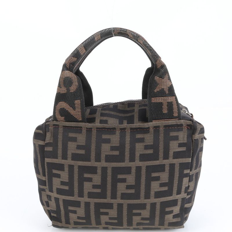 Polar Fendi Zucca Leather Nylon Handbag Brown Women's CEM Dc1-5
